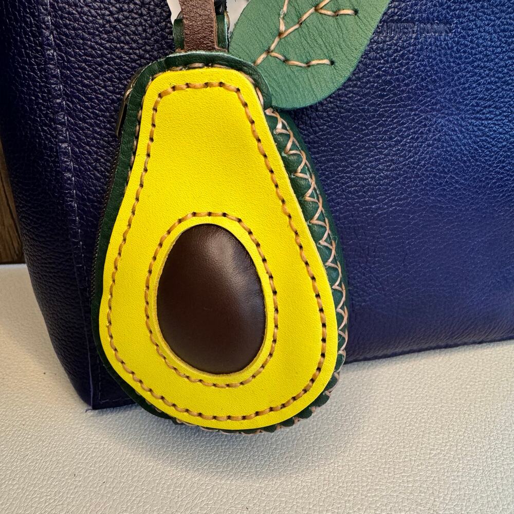 Avocado Coin Purse Wallet Genuine Leather Pouch Leather Clutch FAST SHIP NeW!